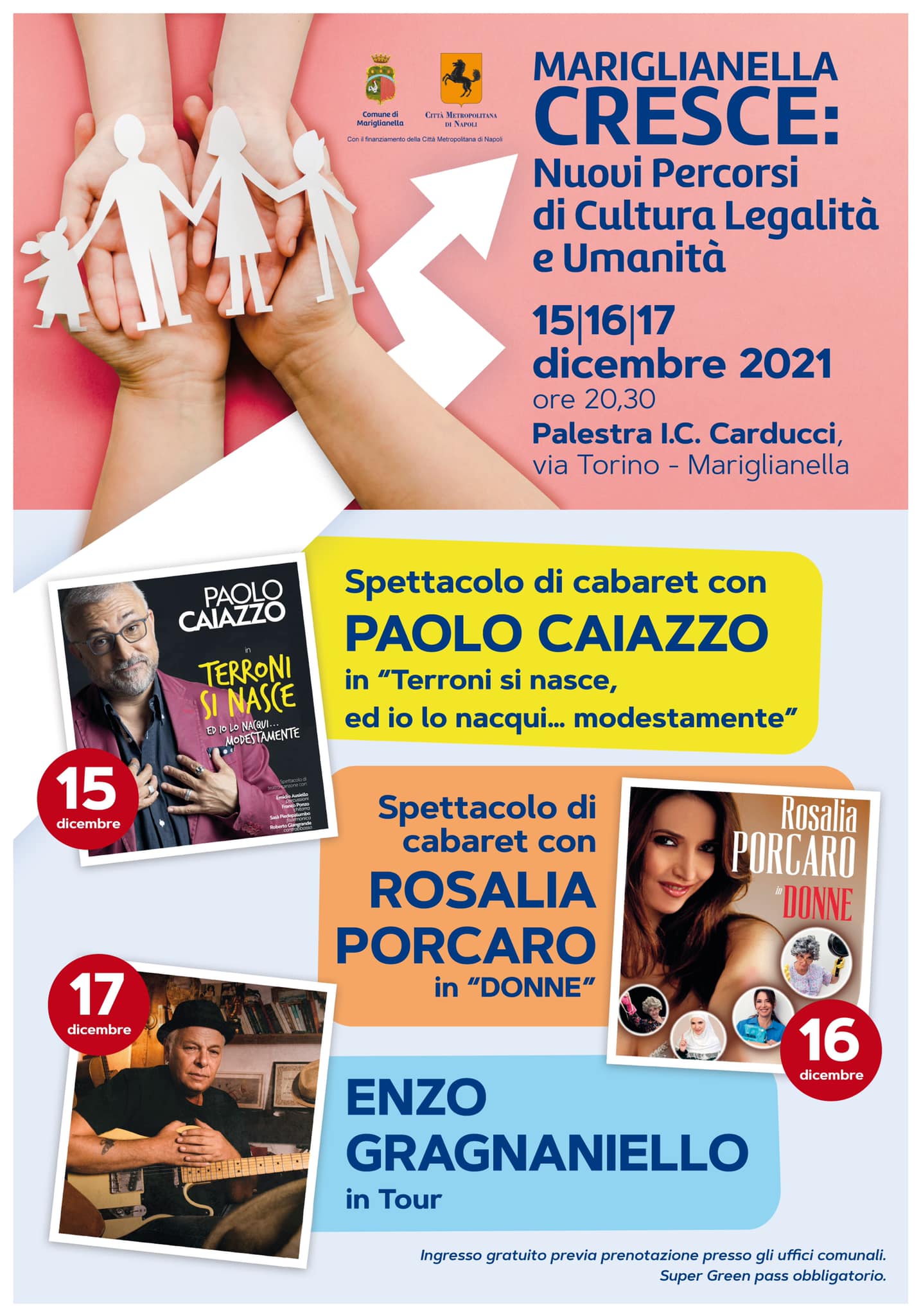 Mariglianella Cresce con Nuovi percorsi di Cultura Legalità e Umanità finanziati dalla Città Metropolitana di Napoli.